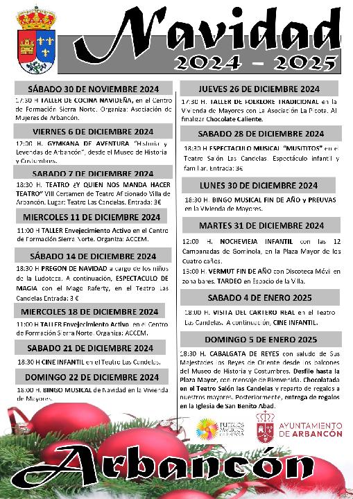 En este momento estás viendo ARBANCÓN PROGRAMA LA NAVIDAD