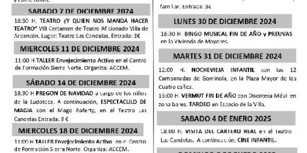 ARBANCÓN PROGRAMA LA NAVIDAD